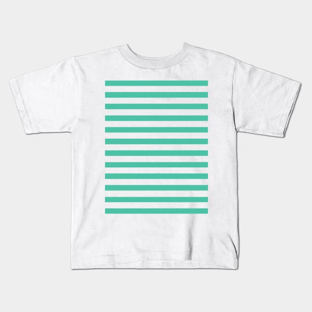 Fresh mint green striped design Kids T-Shirt by craftydesigns